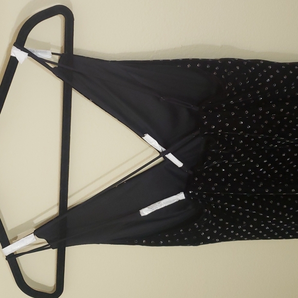 NWT spaghetti strap velvet dress. sexy back that falls below shoulder blades. - Picture 2 of 4